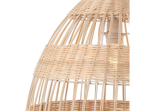 Retro Light Rattan Ceiling Pendant With Cable - New - Picture 3 of 3