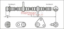 Original Metzger brake hose 4113279 for Rover