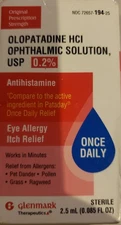 Glenmark Therapeutics Once Daily Olopatadine Eye Drops for Allergies, Redness