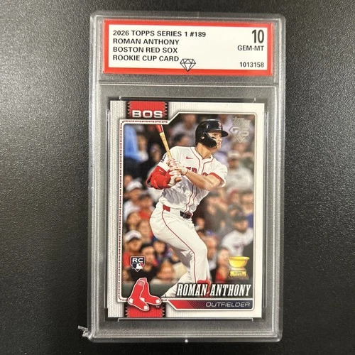 2026 Topps Roman Anthony Boston Red Sox Rookie Card #189 Gem Mint 10