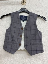 LA Smith Grey Check Waistcoat 22-24" Childrens