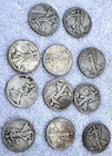Lot of 11 Walking Liberty Half Dollars Coins 90% Silver