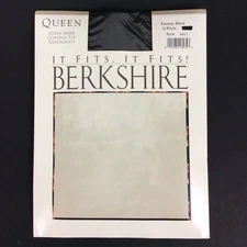 Berkshire Queen Petite Fantasy Black Control Top Sandalfoot Pantyhose Style 4411