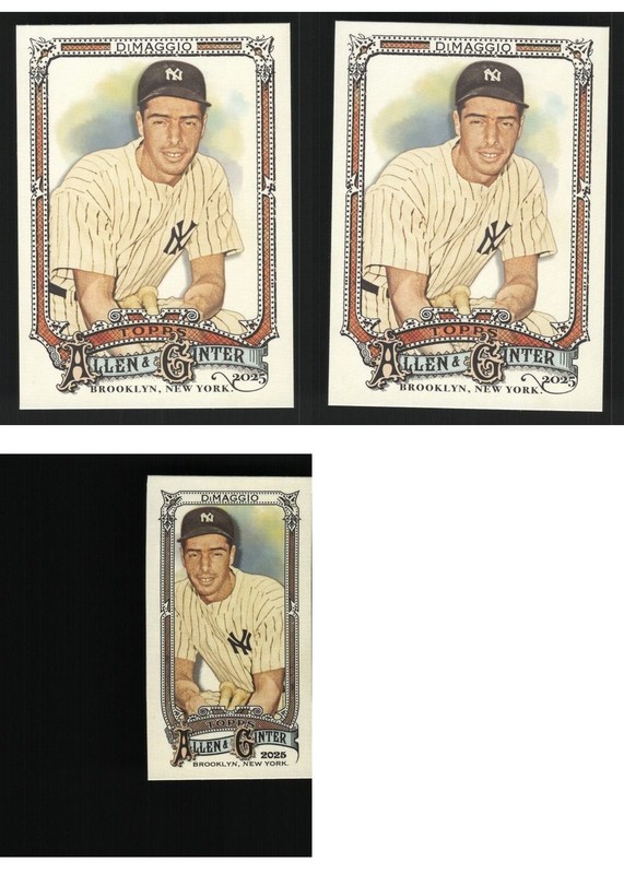 Joe DiMaggio Baseball Card 3 Card LOT