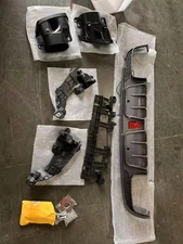 FOR 2015-21 BENZ W205 C63 C43 SEDAN B STYLE BUMPER DIFFUSER+EXHAUST TIPS W/ LED