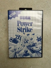 Vintage Sega Master System Power Strike Complete CIB Video Game 1988 Made Japan