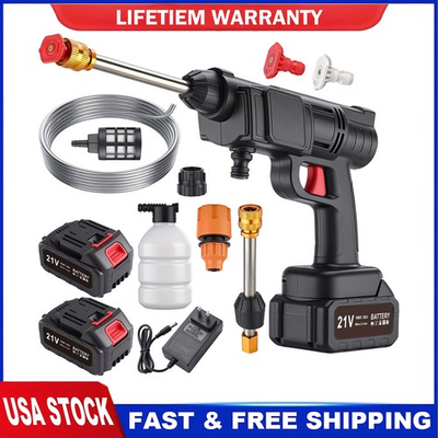 #ad #ad Battery Powered Pressure Washer Cordless Handheld 2 Batteries Included 300W $29.63