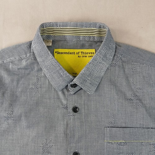Descendant Of Thieves Large Mens Shirt Long Sleeve 21x27 Fits A Small Defect - Picture 6 of 16