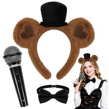 Brown Bear Ears Headband, Halloween Costumes for Girls Adults, 3PC Bear with ...