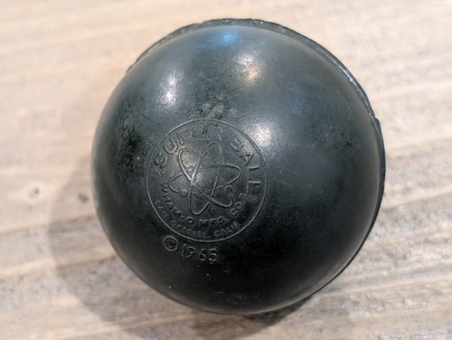 1965 WHAM-O SUPERBALL 1-7/8" Diameter Black / Dark Green Color