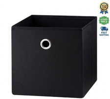 Collapsible Fabric Cube Storage Bin Rich Black Foldable Organizer