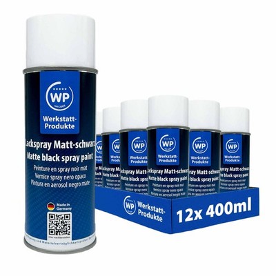 12x Lackspray Autolack Sprühlack schwarzmatt 400ml WP