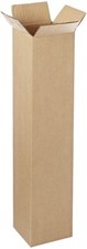 Aviditi 4420 Tall Corrugated Cardboard Box 4" L x 4" W x 20" H, Kraft, for Sh...
