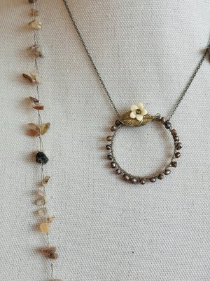 BEAUTIFUL necklace set.  Made by hand.  UNIQUE PEARL DESIGN!