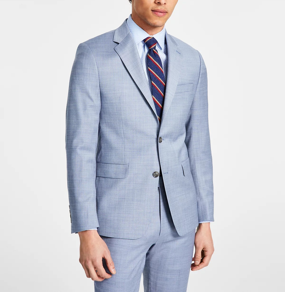 Calvin Klein Men's Skinny Fit Wool Suit Jacket - Eggplant