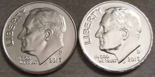 SELLING AS SHOWN - 2013 P & 2013 D UNCIRCULATED ROOSEVELT DIMES * 2 DIMES ** 593