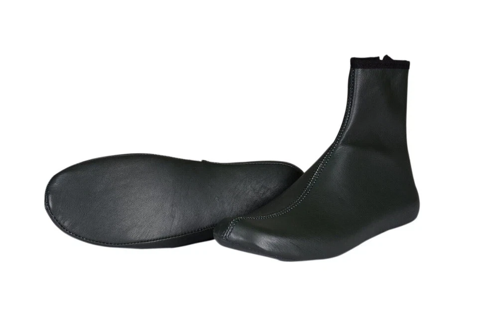 Black Azad Premium Leather Zipper winter Socks Footwear/High Ankle Khuffs Size-8