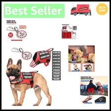 Comfortable Red Service Dog Vest with Reflective Design & Padded Handle - Small