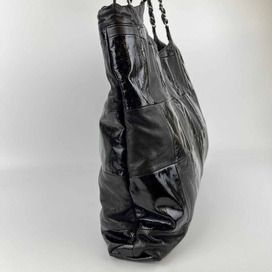 Used CHANEL Coco Mark Patchwork Shoulder Bag Blac… - image 4