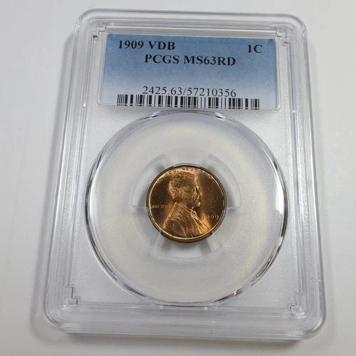 1909 P VDB PCGS MS63 RD RED - Lincoln Wheat Penny Cent 1c US Coin #56786A