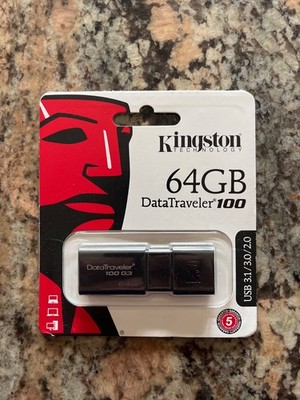 Kingston 64GB DataTraveler 100 G3 USB 3.0 Flash Drive (DT100G3/64GBCR)