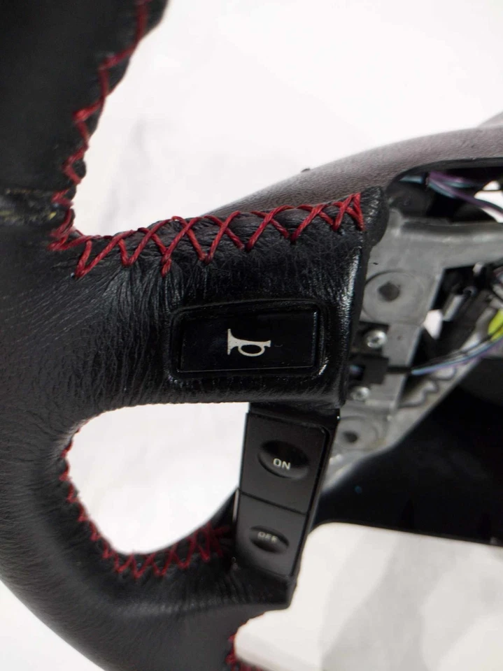 92 93 94 95 96 Volante Ford F150 F250 F350 NEGRO Envuelto NUEVO Cuero OEM Foto 3 de 4