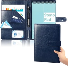 Steno Pad Holder PU Leather Cover 6X9 Steno Pad Cover Business Padfolio Organize