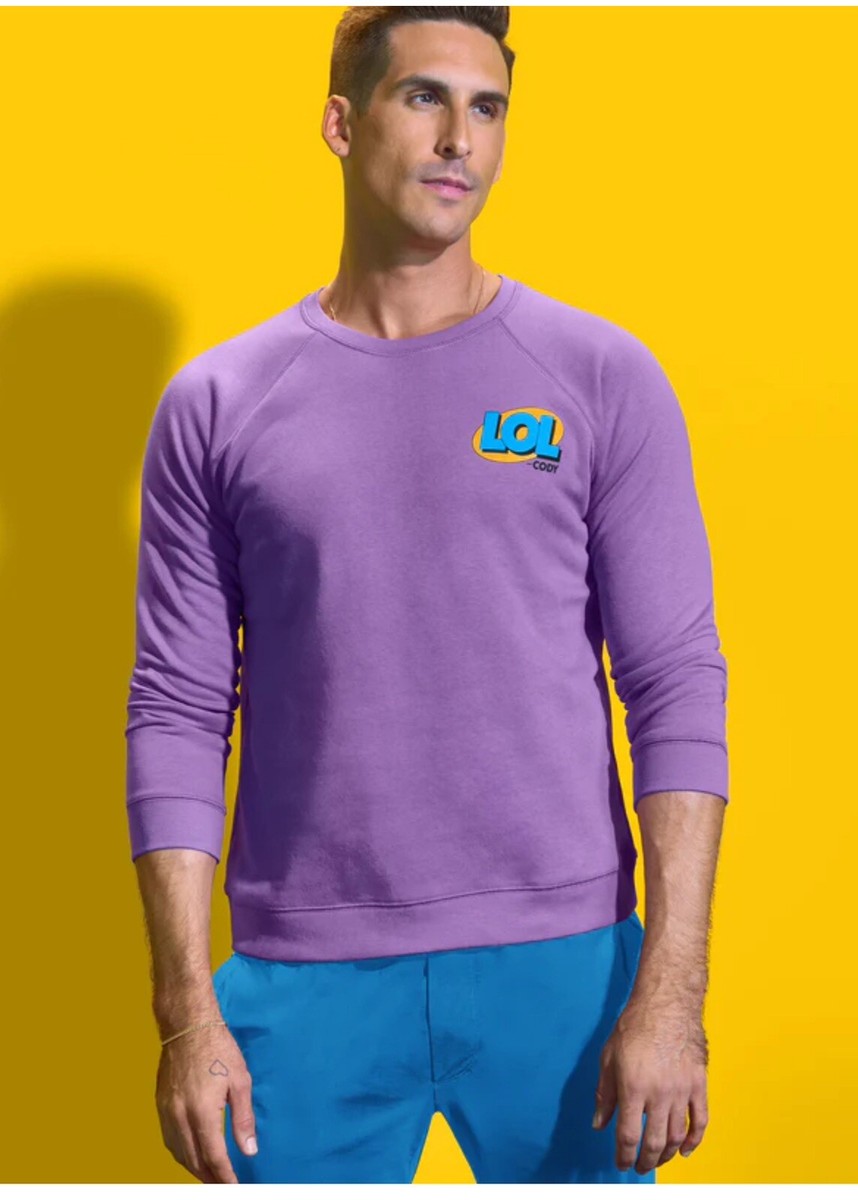 NWT Peloton Unisex Small Purple Sweatshirt Cody Rigsby LOL