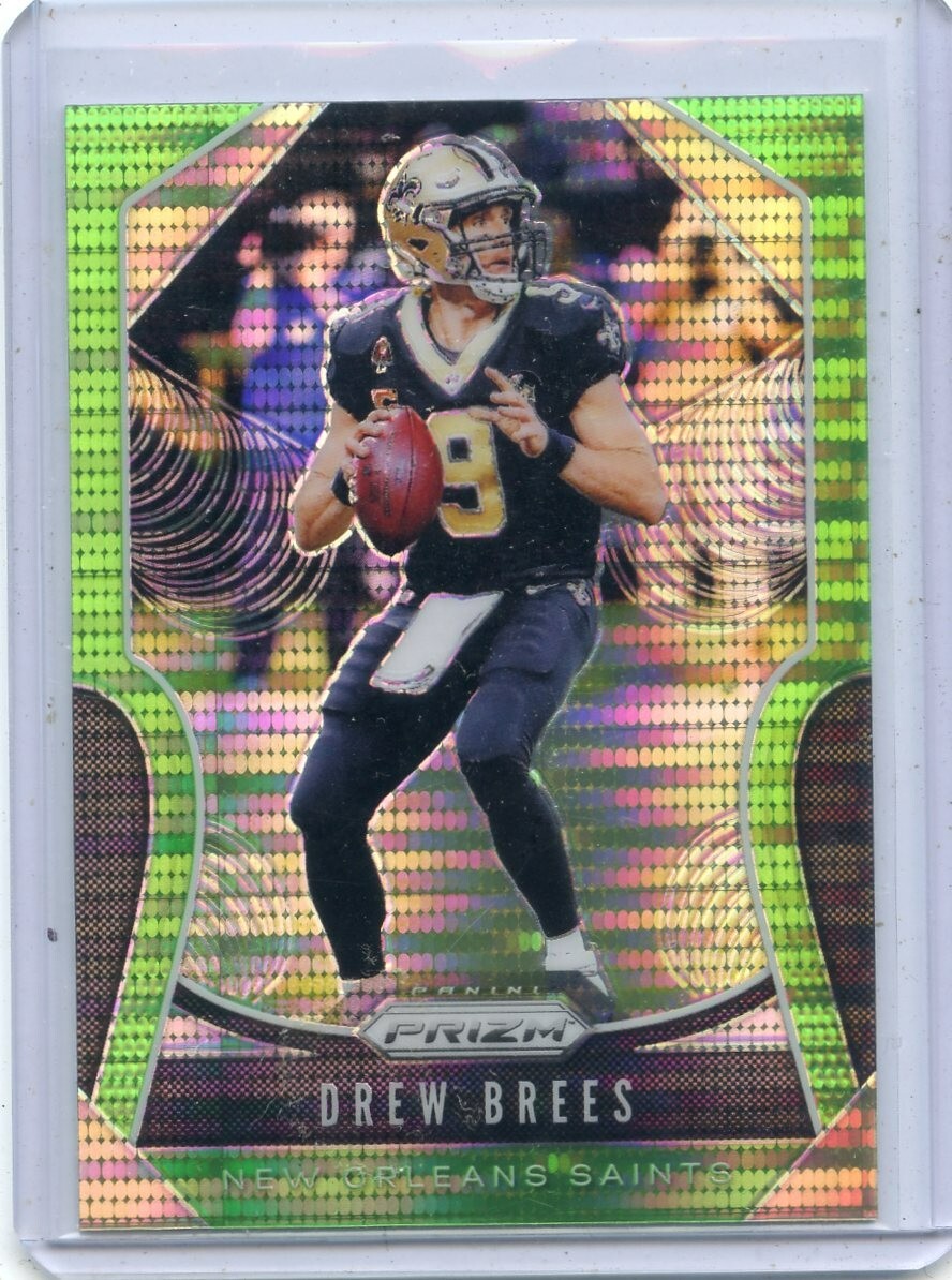 2019 PRIZM #186 DREW BREES "GREEN PULSAR PRIZM" NEW ORLEANS SAINTS 100723