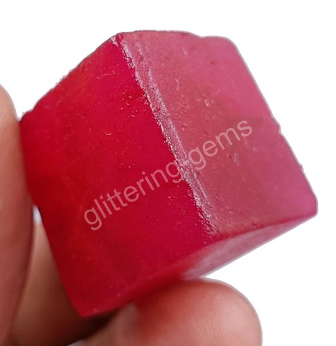 130.5 Ct Natural Red Ruby Cube Rough Dyed IGL Certified Loose Gemstone M25 - Picture 6 of 9