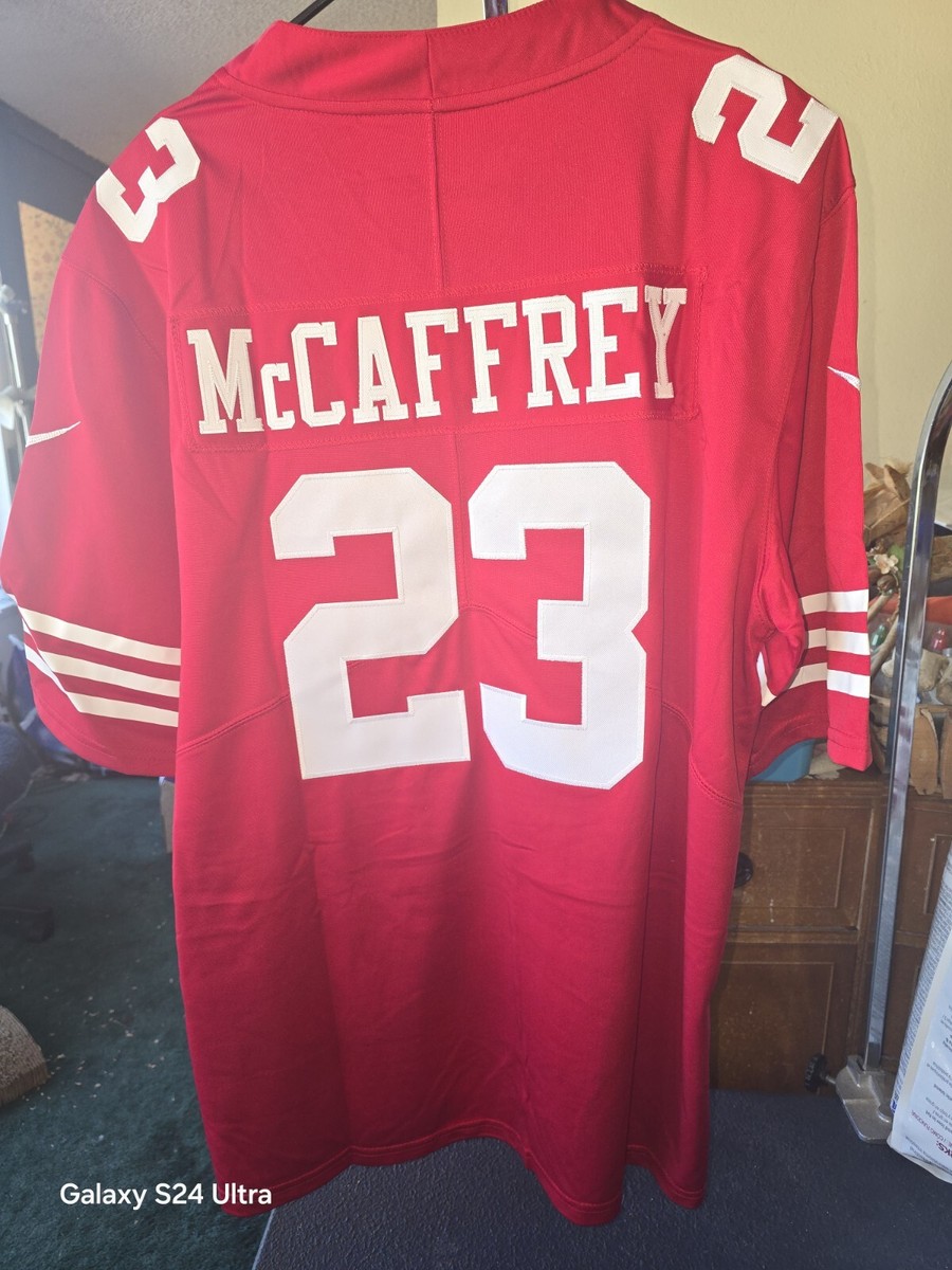 NWT Christian McCaffrey SF 49ers stitched Men's XL Jersey red