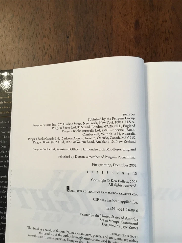 Hornet Flight Ken Follett Signed On Dust Jacket 1st Edition Hard Cover Read Foto 4 de 4