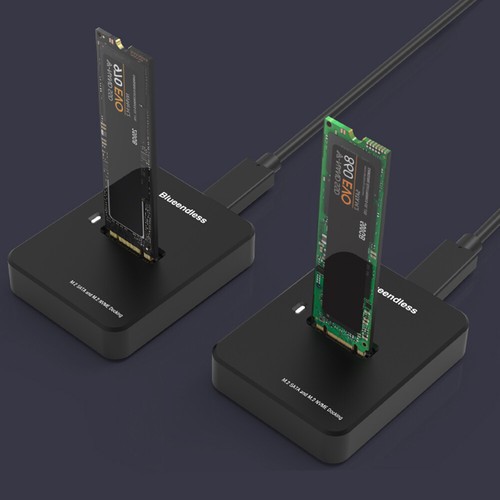 Boîtier SSD sans outil M.2 Caddy Box adaptateur de base pour station d'accueil SD M.2 NVME QD - Photo 12/12