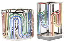 Bath  Body Works Candle  Soap Holder Rainbow Silver Summer Spring 2 Piece Set