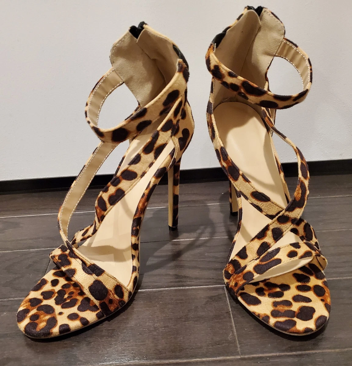 Animal print high heel sandals outlet