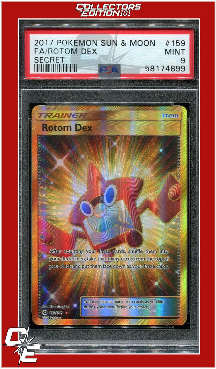 Sun & Moon 159 Full Art Rotom Dex Secret PSA 9 | eBay