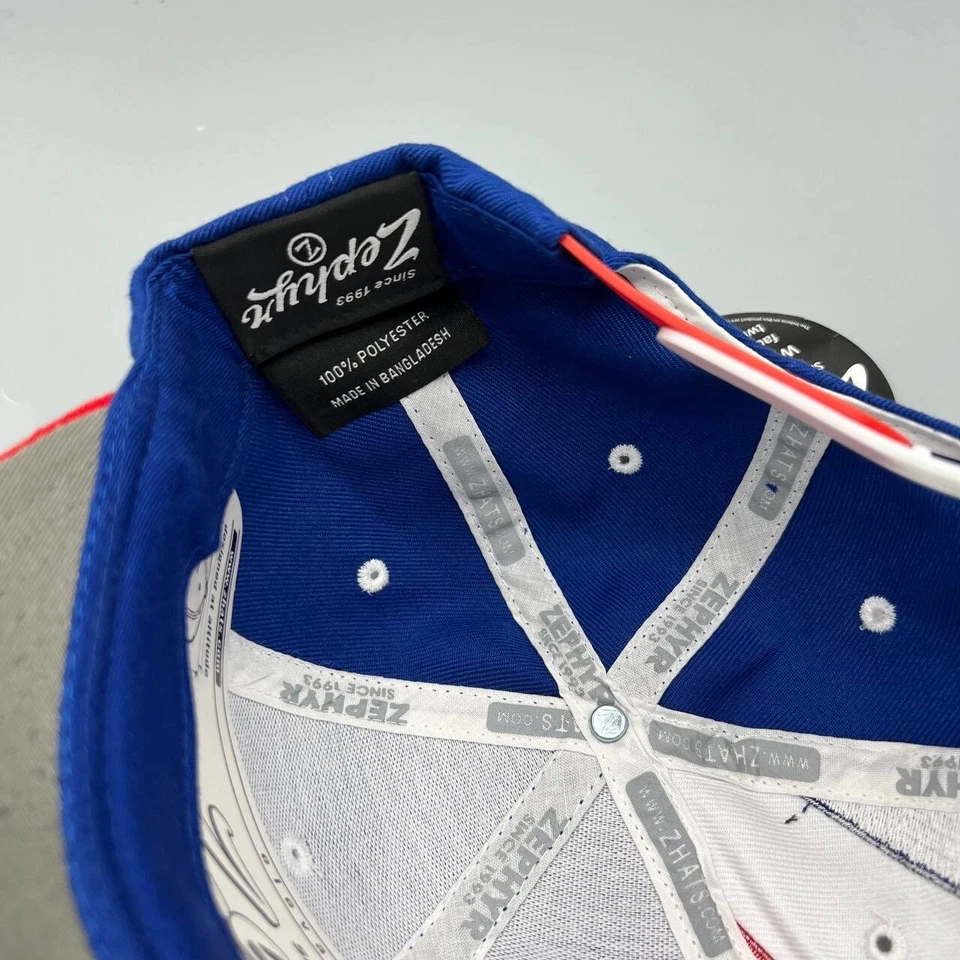 Vintage France Hat Men Blue Red White Zephyr Snap Back Cap New - Image 4 of 4