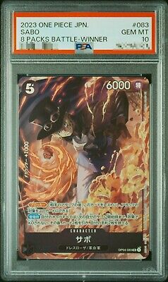 PSA 10 Sabo OP04-083 SR 8 Pack Battle Champion Promo One PSA 10 Sabo OP04-083 SR 8 Pack Battle Champion Promo One