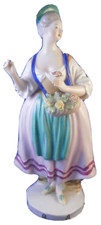 Vintage Augarten Wien Porcelain Lady Figure Figurine Porzellan Figur Vienna