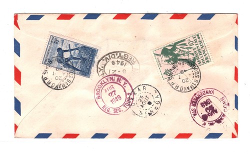France Cols FRENCH SUDAN AOF Cover Bamako Registered USA NY Brooklyn 1949 MA923 - Picture 2 of 12