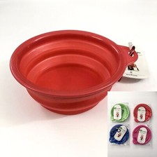 1 PC COLLAPSIBLE PET BOWL 5 DIAMETER FOR FOOD WATER TRAVEL PORTABLE 4 COLORS
