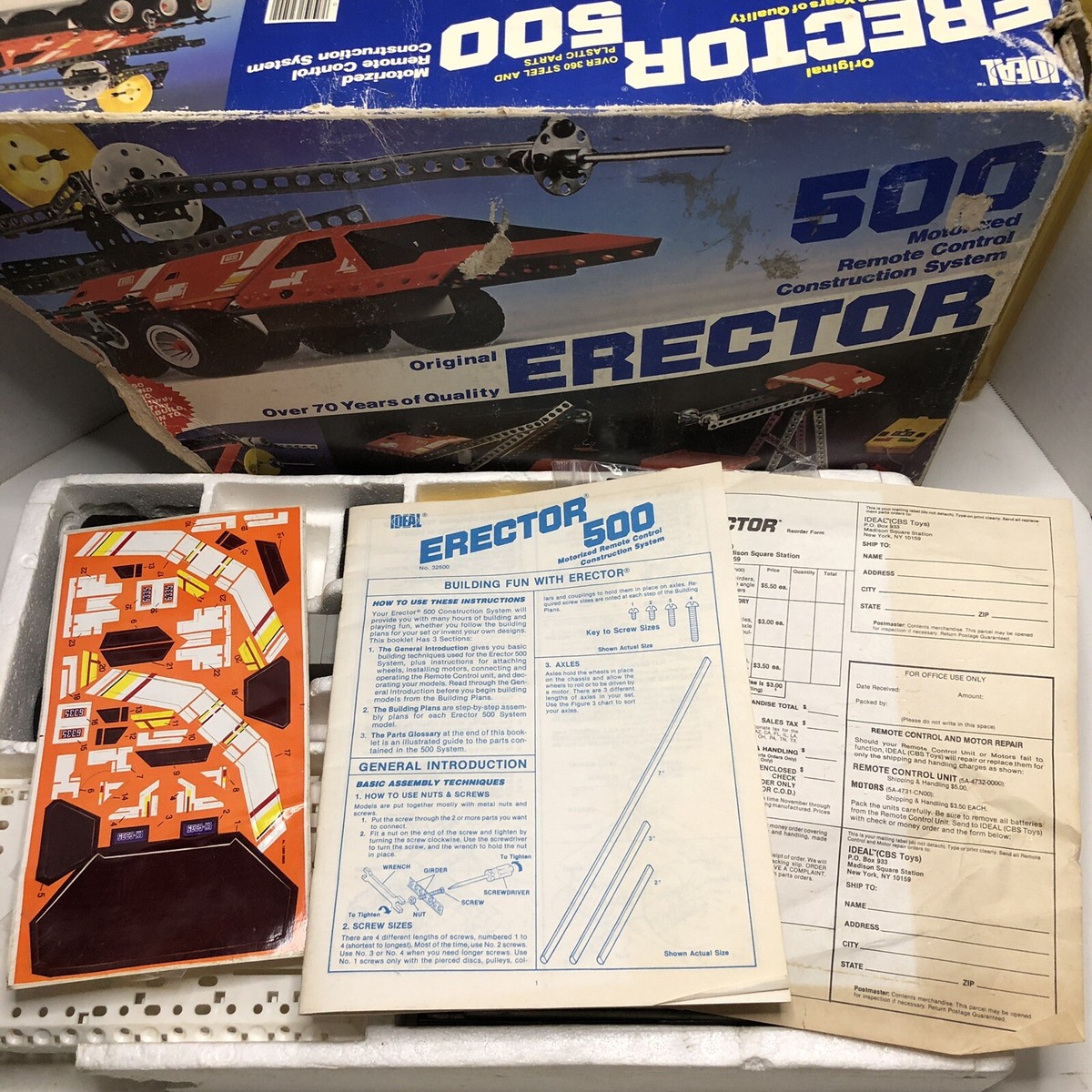 廃盤ASTROX55＆RECON P3500の2本セット Vintage 1981 Ideal Erector 500 Construction Motorized Set 32500