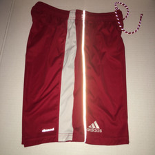 Adidas ClimaCool Boy's Athletic Shorts - Red w/White Accent - Size Youth L - EUC