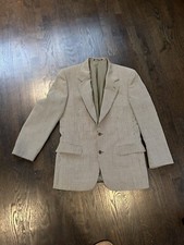 Vtg Valentino Uomo Italy Wool Blazer Houndstooth Black Brown Men  s Sz 38 EUC