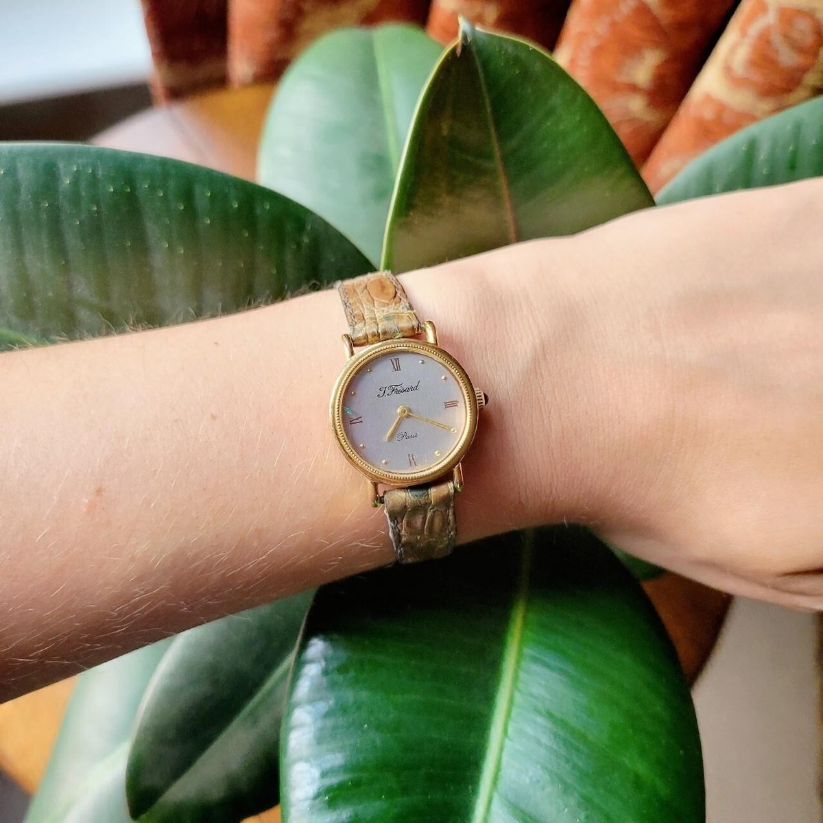 Vintage J. Frésard Genuine Crocodile Leather Watch | eBay