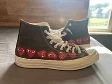 Converse Comme Des Garcon Khaki size men’s 9, womens 11. 