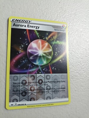 aurora energy pokemon card Aurora Energy 186/202 Reverse Holo Uncommon Sword & Shield Base Pokemon Card