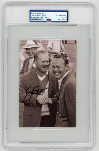Jack Nicklaus Signed Photo W/ Arnold Palmer 1965 Masters PSA Authentic Pristine - Picture 3 of 6
