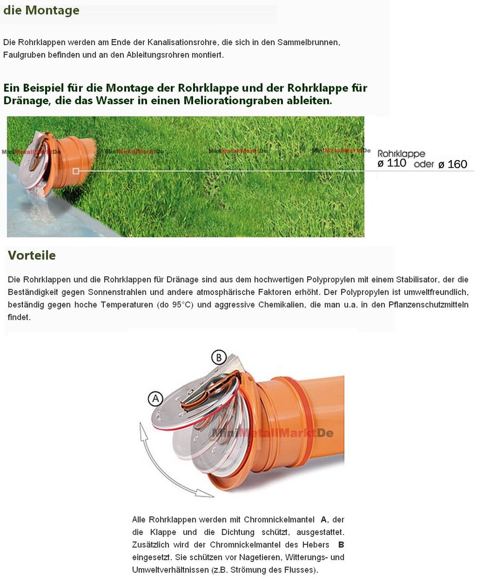 Rückstauklappe Froschklappe 72 - 200 Mm, 54,90