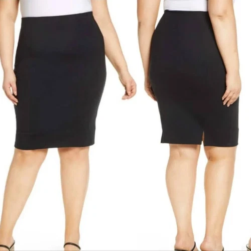 NWT $118 Spanx The Perfect Black Ponte Pencil Skirt  20269R Black - Plus Size 3X